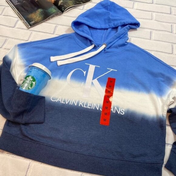 Calvin Klein‎ Crop Tie Dye Hoodie Sweater - Picture 2 of 8
